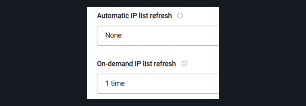 One on-demand IP list refresh added to the plan.